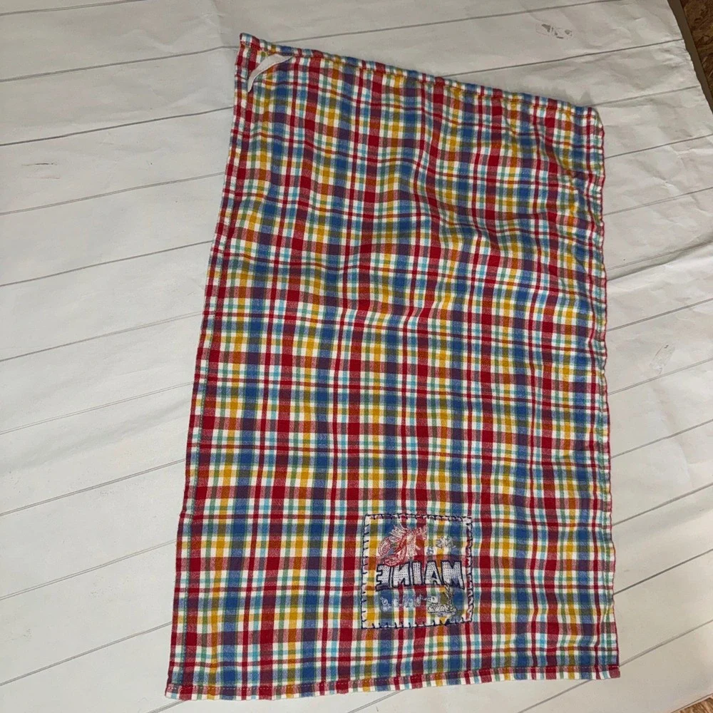 Kay Dee It's A Maine Thing Kitchen Tea Towel State Fun Decor Red Colorful Plaid